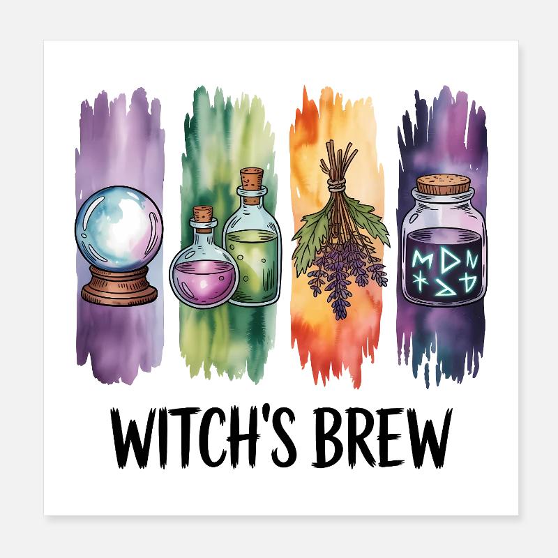 Halloween Mystisches Hexengebräu Trank Design Poster 20x20 cm