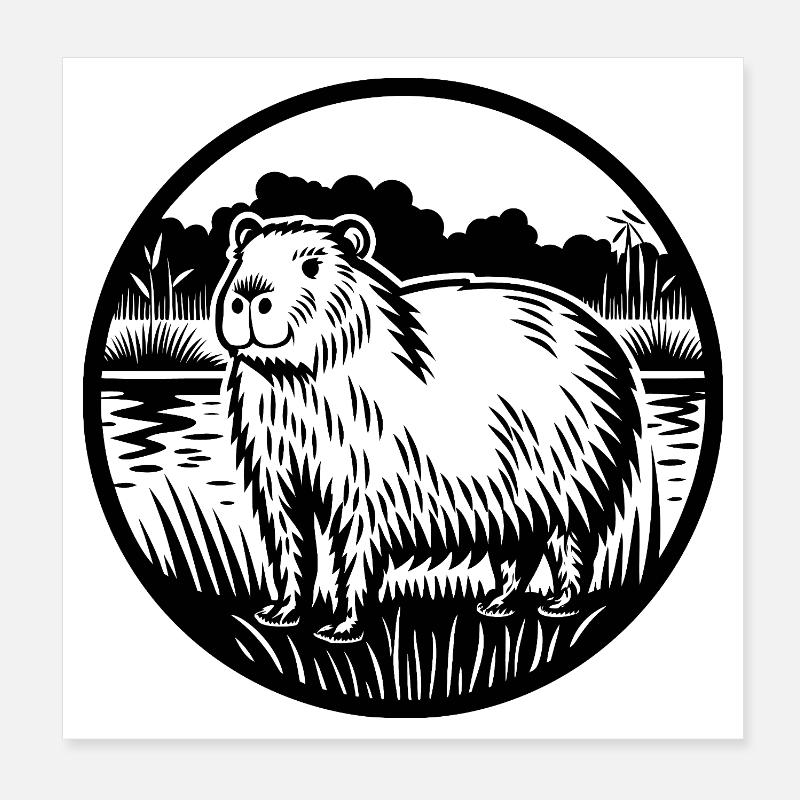 Abstrakte Illustration der lebendigen Natur Poster 20x20 cm