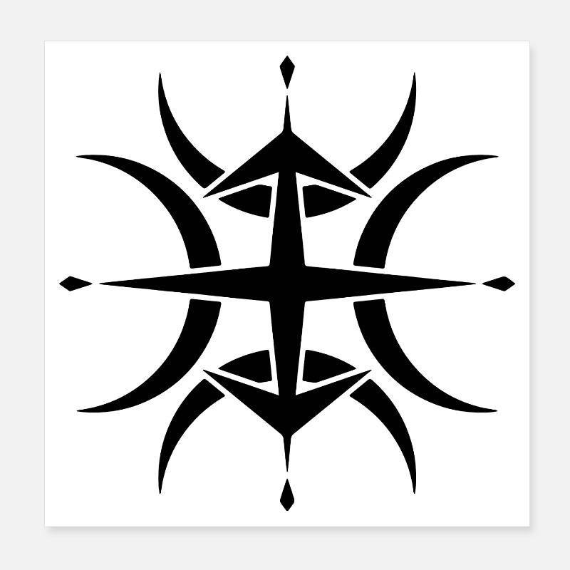 Tribal Compass Crop Circle Poster 8" x 8" (20x20 cm)