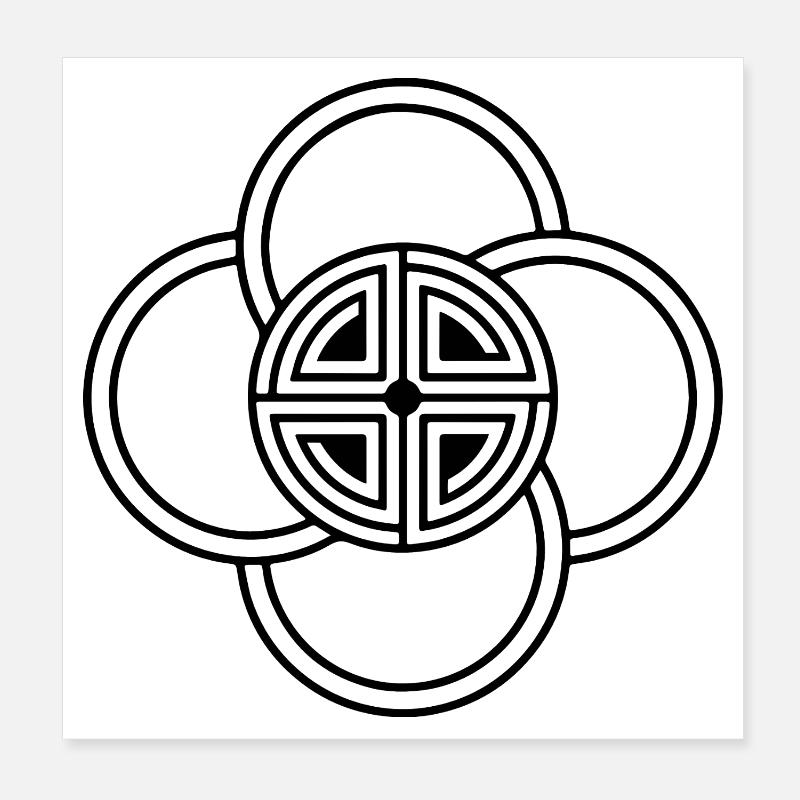Sacred Harmony Knot Design Poster 8" x 8" (20x20 cm)