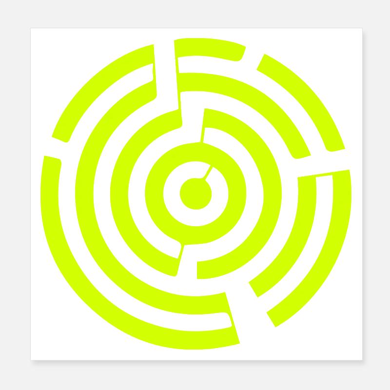 Labyrinth Maze Crop Circle Poster 8" x 8" (20x20 cm)