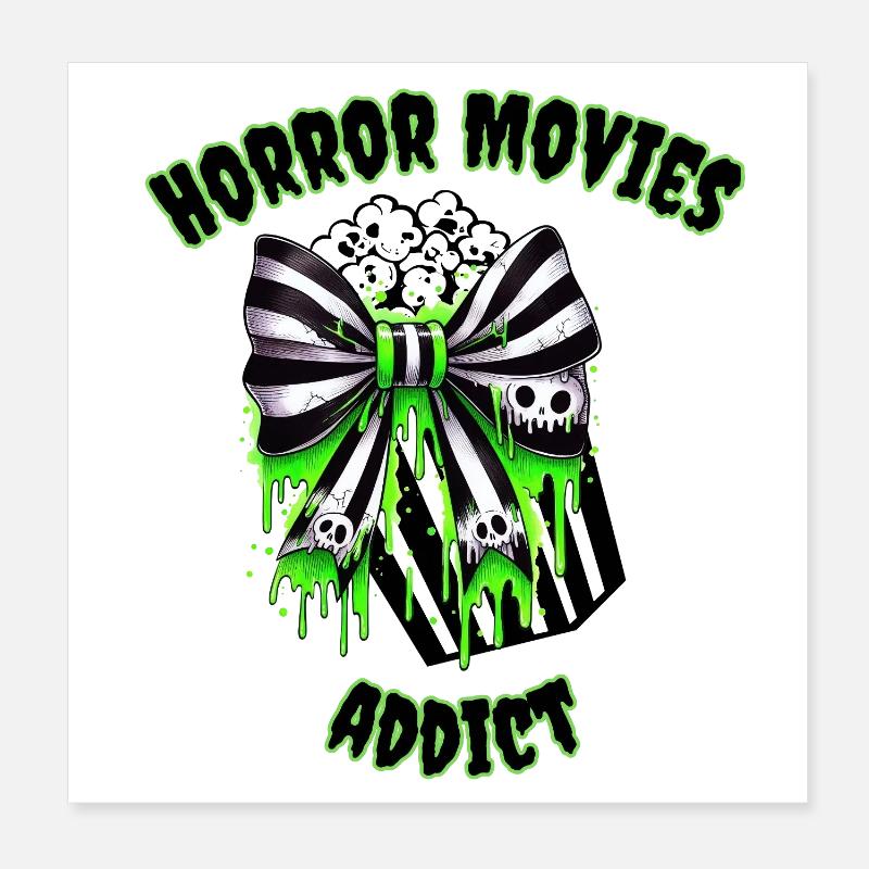 Films d’horreur Addict Gift Design Poster 20 x 20 cm