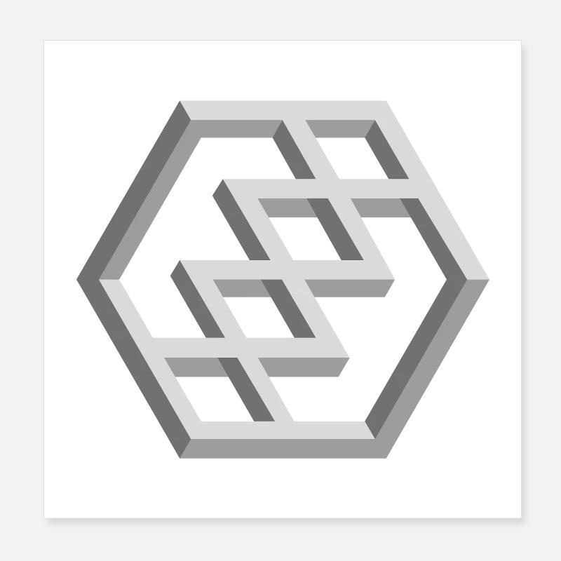 Futuristic Geometry Pattern Poster 8" x 8" (20x20 cm)