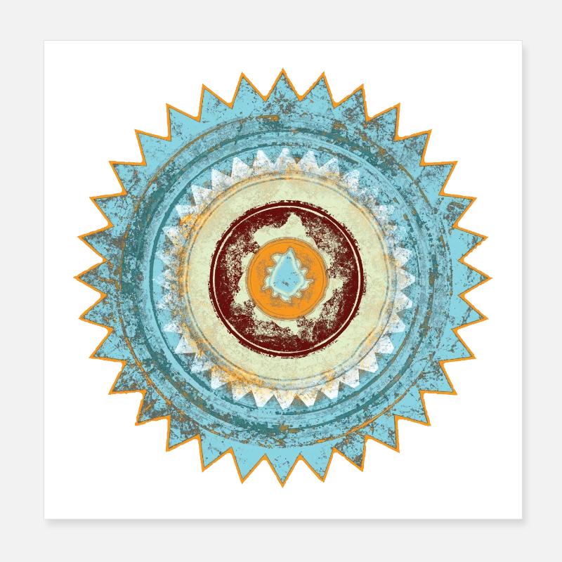Conception abstraite du mandala zen Poster 20 x 20 cm