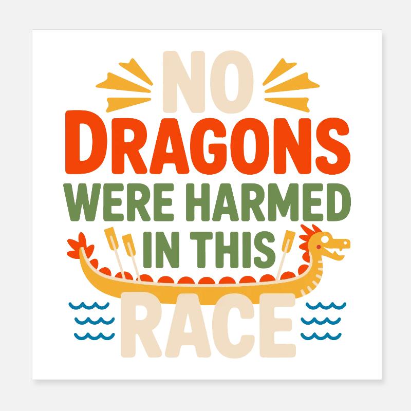 Canoë en équipe Synchronized Art Poster 20 x 20 cm