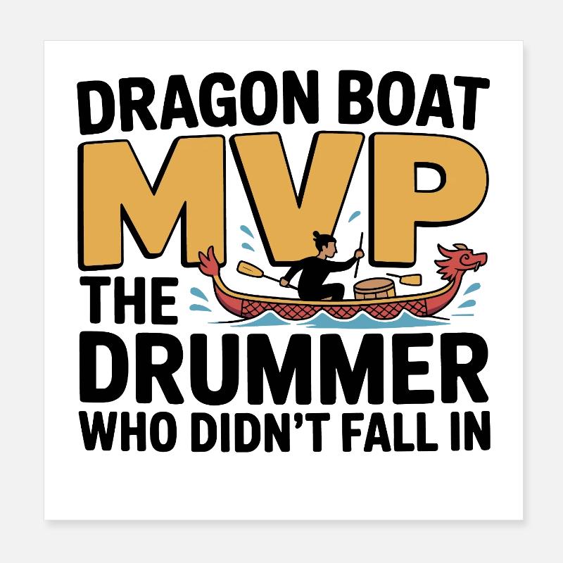Bateau dragon Poster 20 x 20 cm
