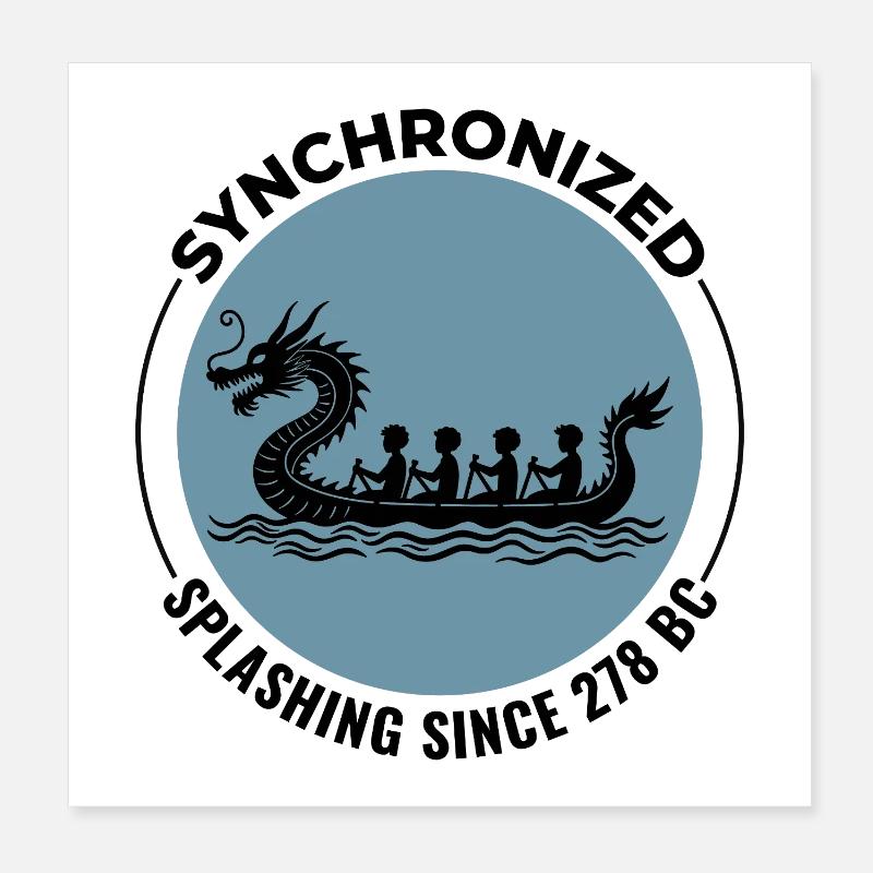 Drachenboot-Rennteam Poster 20x20 cm