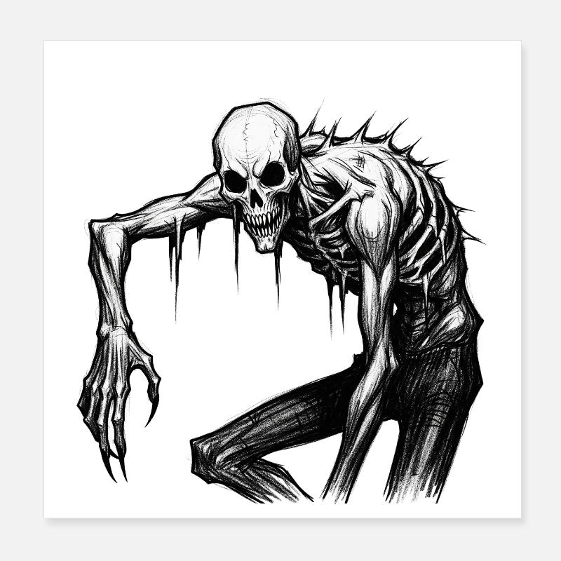 Albtraum Spooky Skelett Maskerade Poster 20x20 cm
