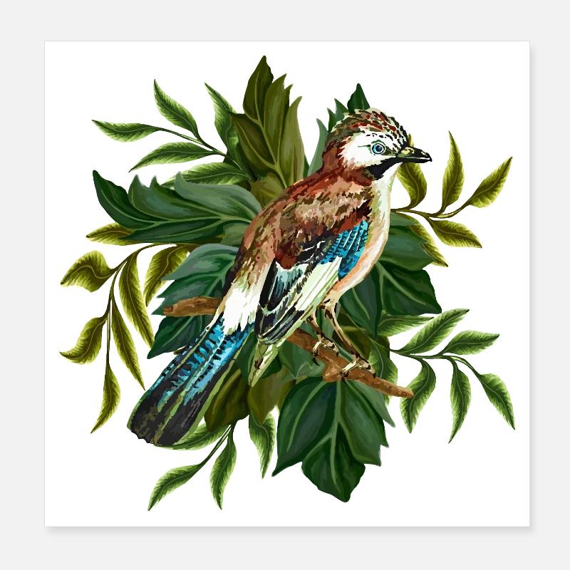 Bunter Vogel Poster 20x20 cm