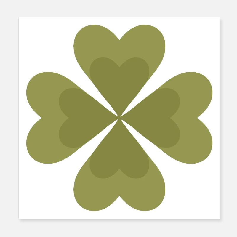 Four-Leaf Clover Pattern Design Poster 8" x 8" (20x20 cm)