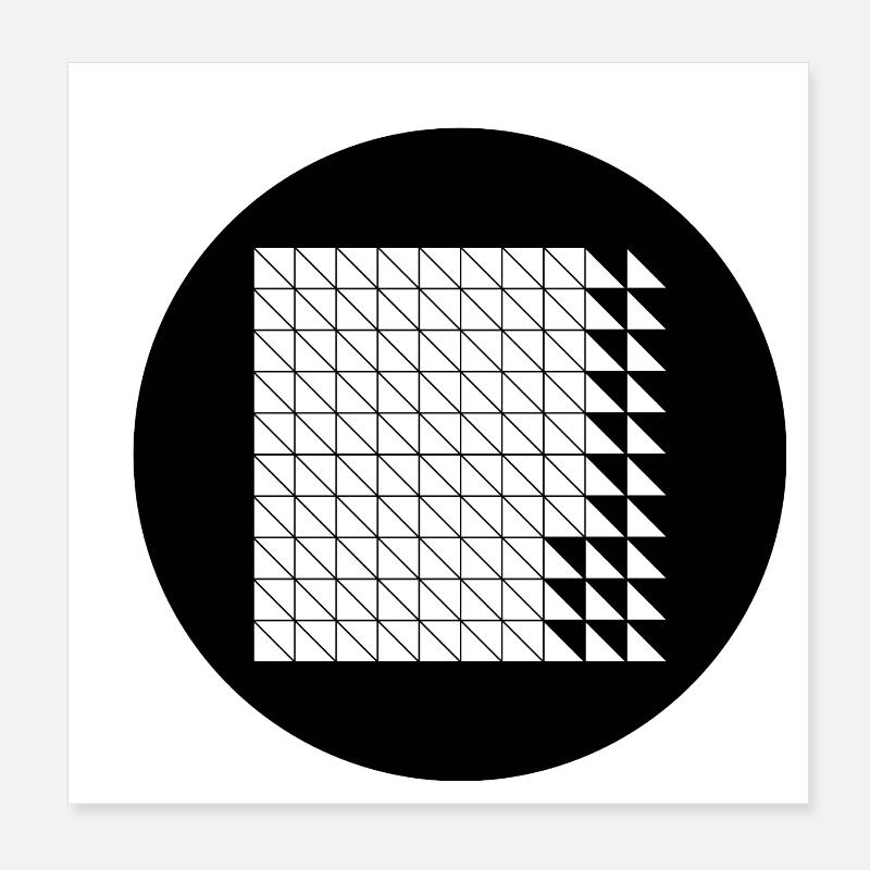 Cyberpunk Glitch Grid Poster 8" x 8" (20x20 cm)