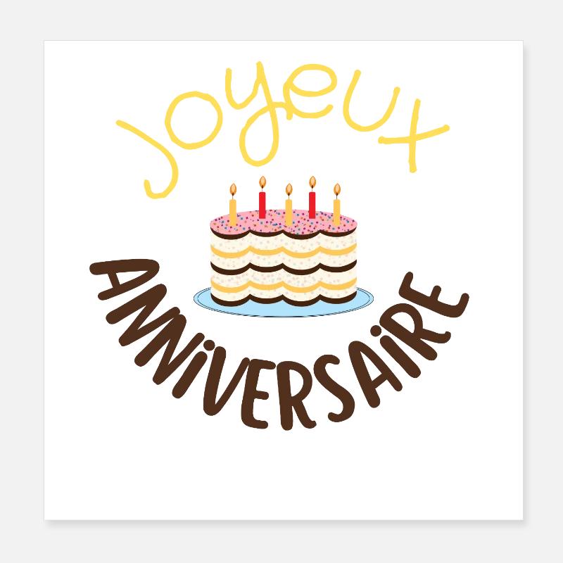 Joyeux anniversaire  Poster 20 x 20 cm