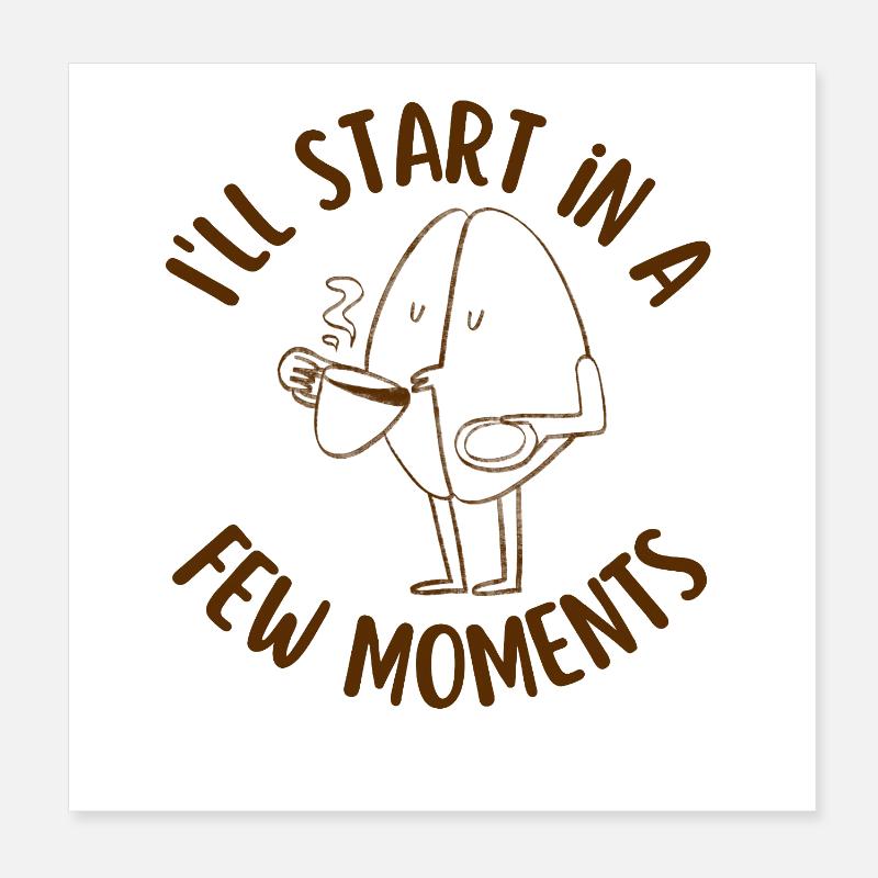 Coffee addict - Poster 20 x 20 cm - blanc