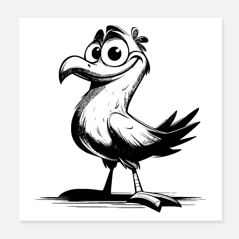 Comedy Vogel Lachgarantie mit Schnabel Poster 20x20 cm