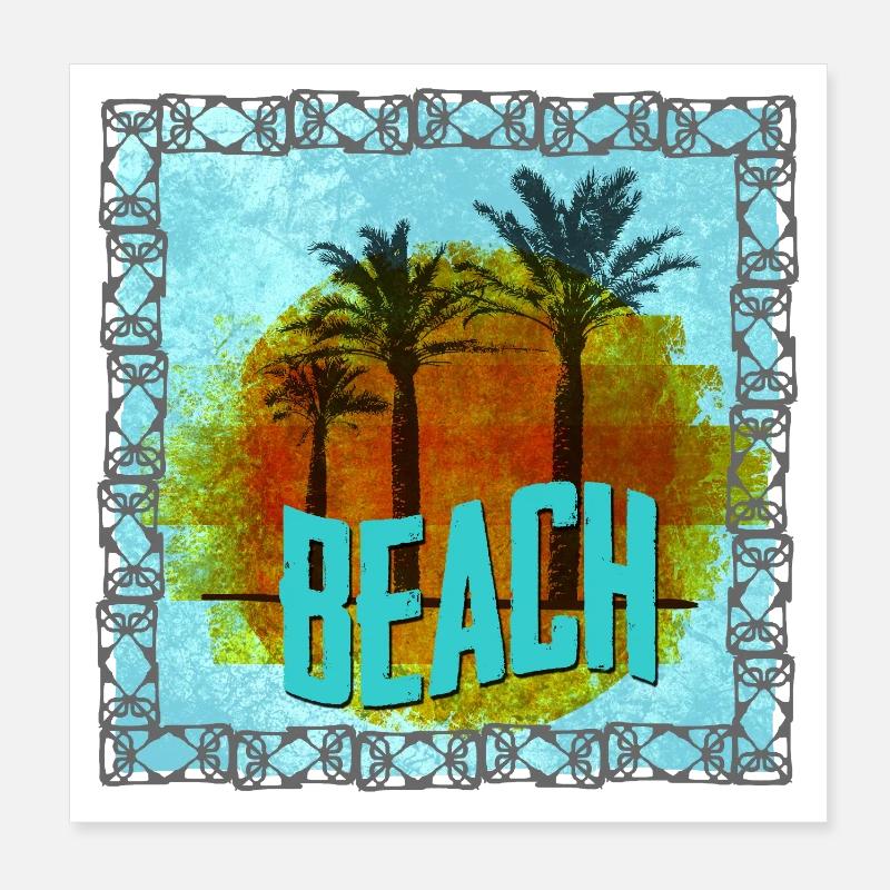 Palmiers de plage pleins de soleil à Can Picafort Poster 20 x 20 cm
