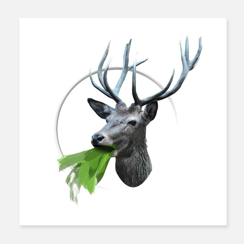 Kotzender Hirsch Poster 20x20 cm