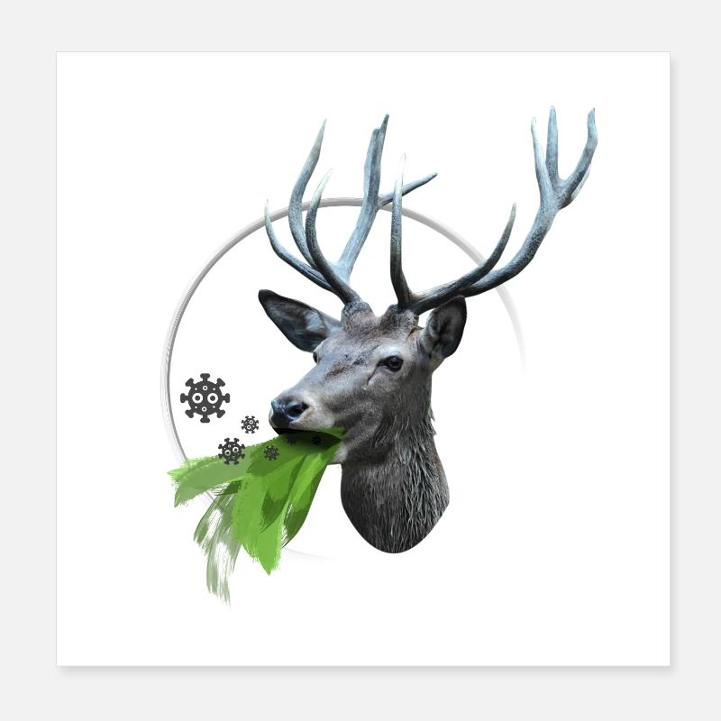 Deer vomits Corona viruses Poster 8" x 8" (20x20 cm)
