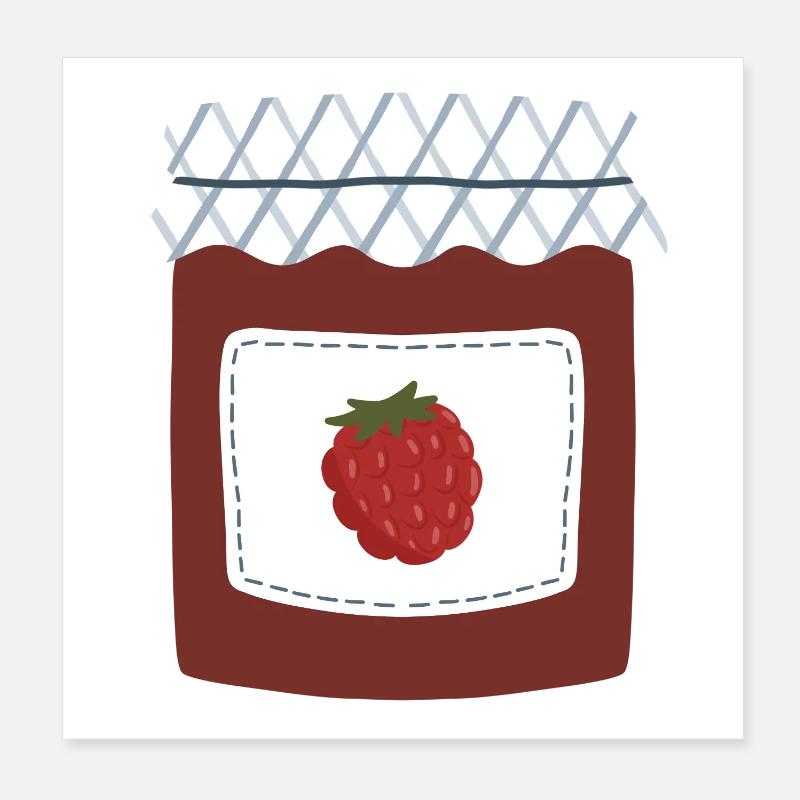 Berry Jam Jar Illustration Poster 8" x 8" (20x20 cm)