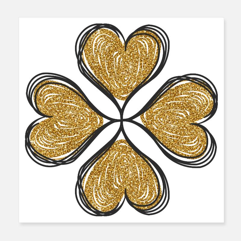 Trèfle love or Poster 20 x 20 cm
