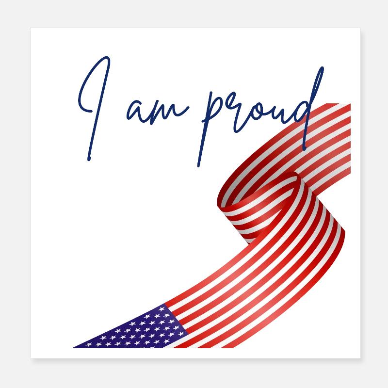 American Pride Wrapped Flag Poster 8" x 8" (20x20 cm)