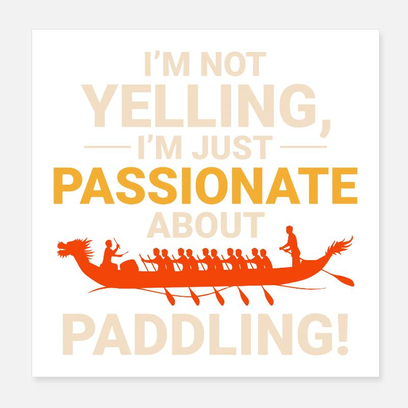 Drachenboot-Rennmannschaft Poster 20x20 cm