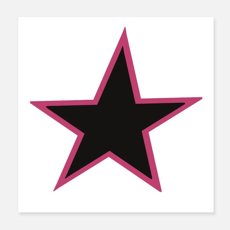 Pink Border Star Design Poster 8" x 8" (20x20 cm)