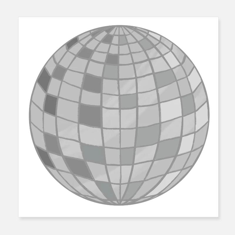 Discokugel Design Poster 20x20 cm