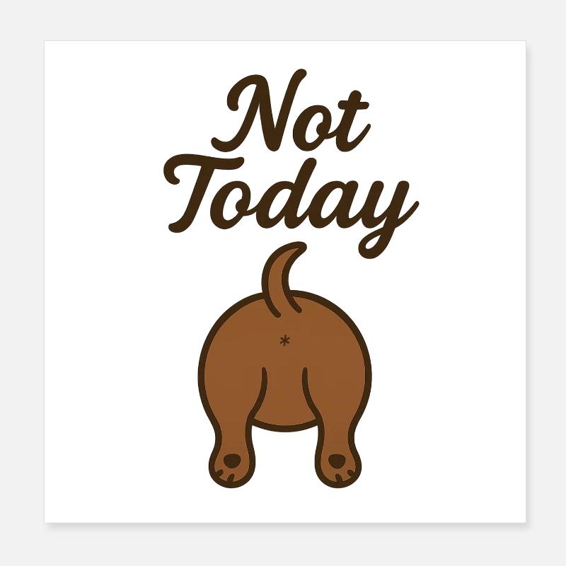 Teckel vu de derrière Poster 20 x 20 cm