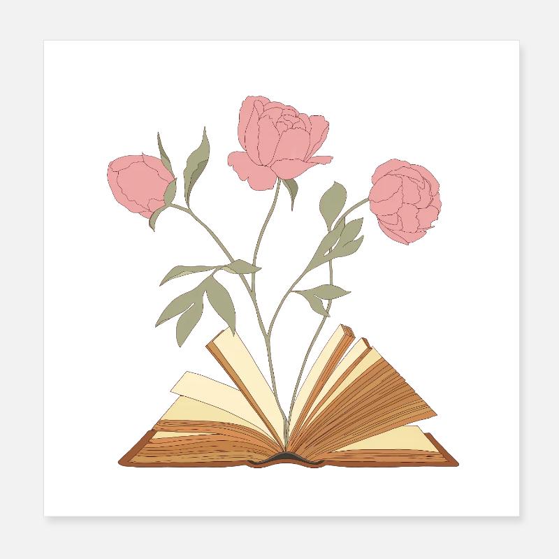 Conception d’illustration de livre floral Poster 20 x 20 cm