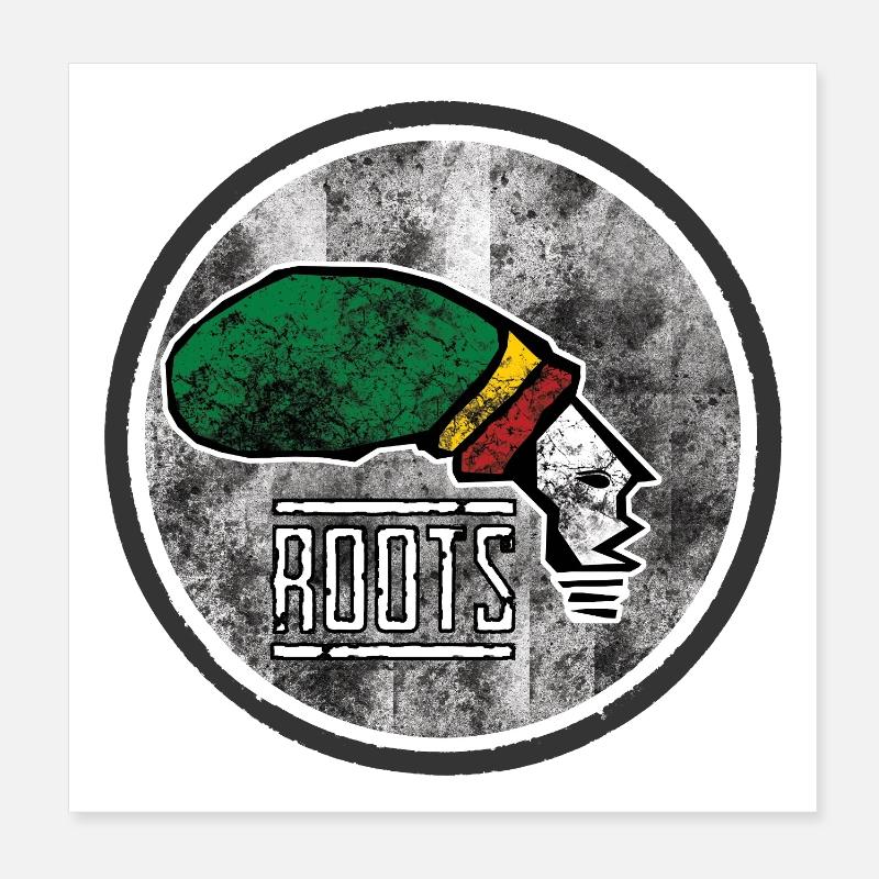 Roots Afrocentric Graphic Design Poster 20x20 cm