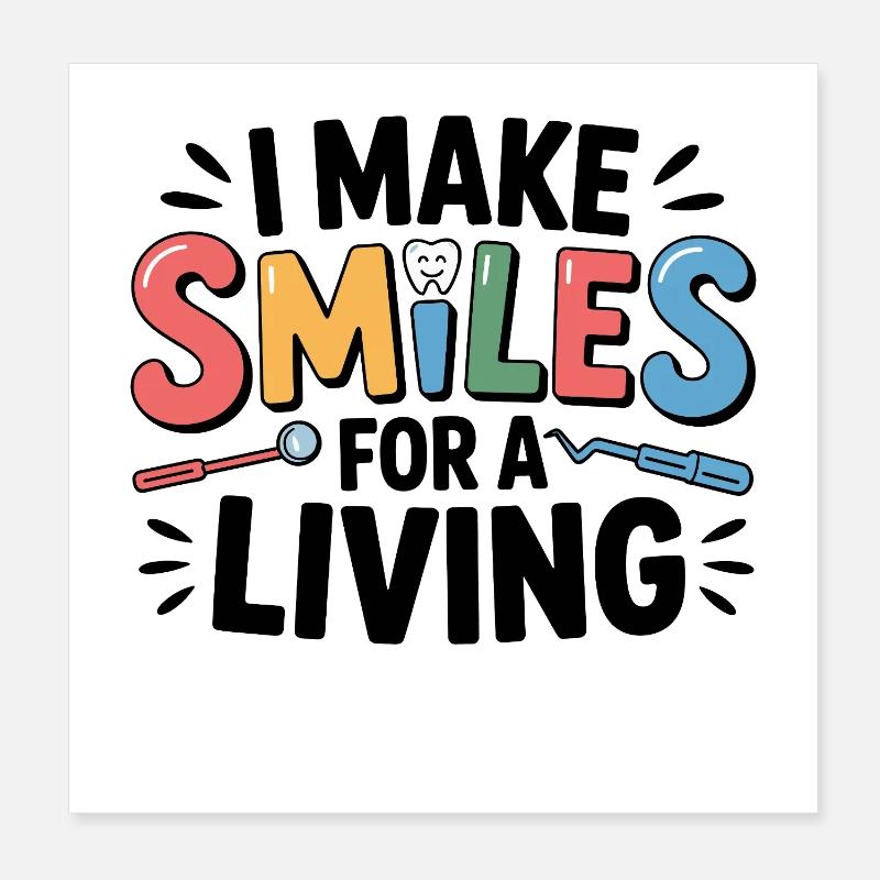 Kronen Brücken Handwerkskunst Dentallabor Technik Poster 20x20 cm