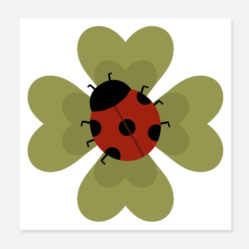Coccinelle Floral Patch Design Poster 20 x 20 cm