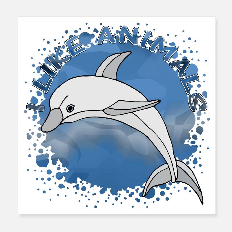 dauphin Poster 20 x 20 cm