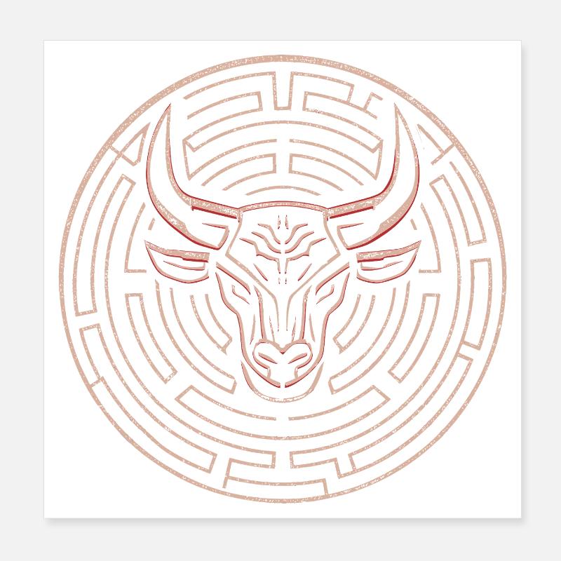 Labyrinth Minotaurus Poster 20x20 cm