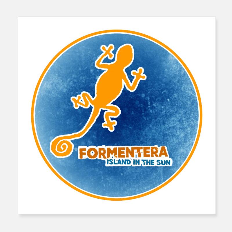 Formentera avec Gecko Poster 20 x 20 cm