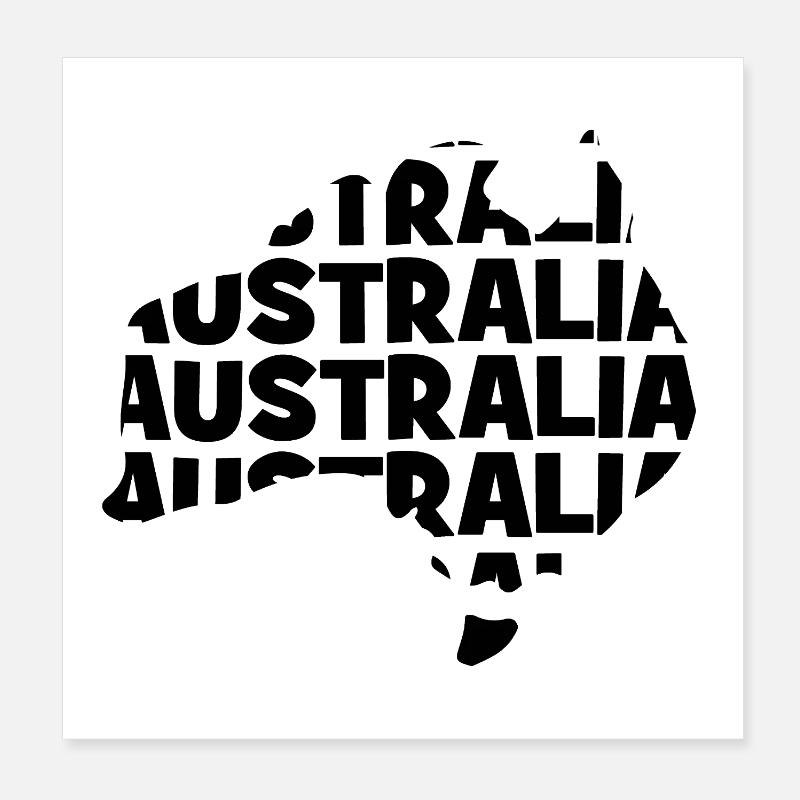 Australia - Australia - Map - Outline Poster 8" x 8" (20x20 cm)