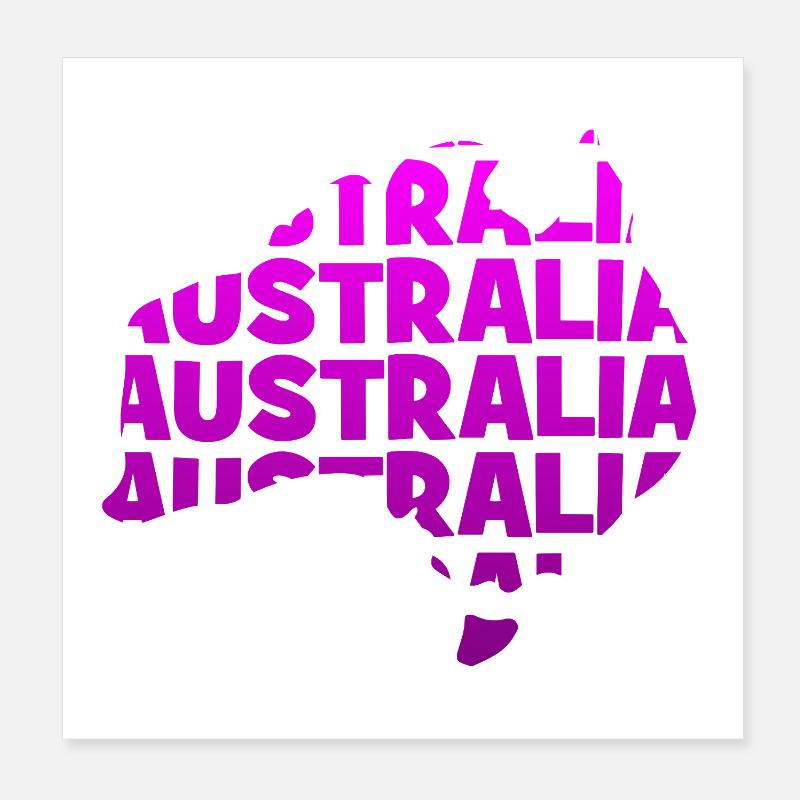 Australia - Australia - Map - Outline Poster 8" x 8" (20x20 cm)