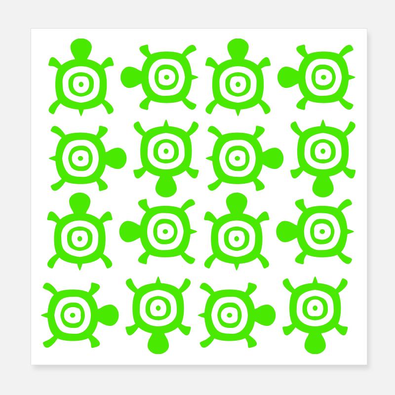 Turtles Pattern Many Decorative Circles Logo Poster 8" x 8" (20x20 cm)