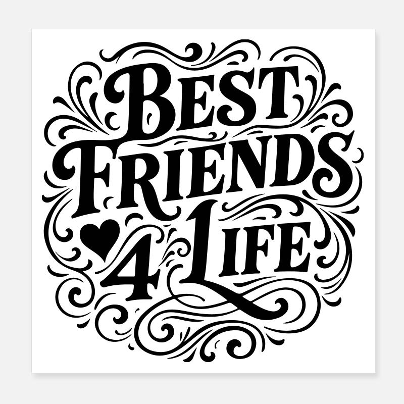Meilleurs amis Amitié Poster 20 x 20 cm