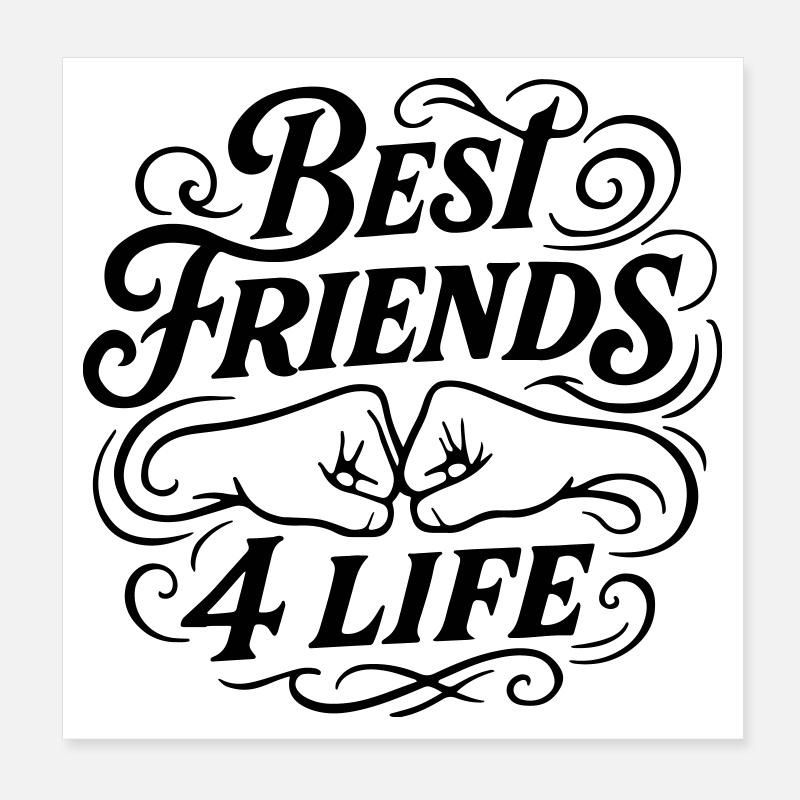 Beste Freunde Faustschlag Poster 20x20 cm