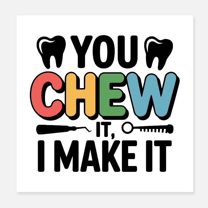 Dental Lab Technician Precision  Poster 8" x 8" (20x20 cm)