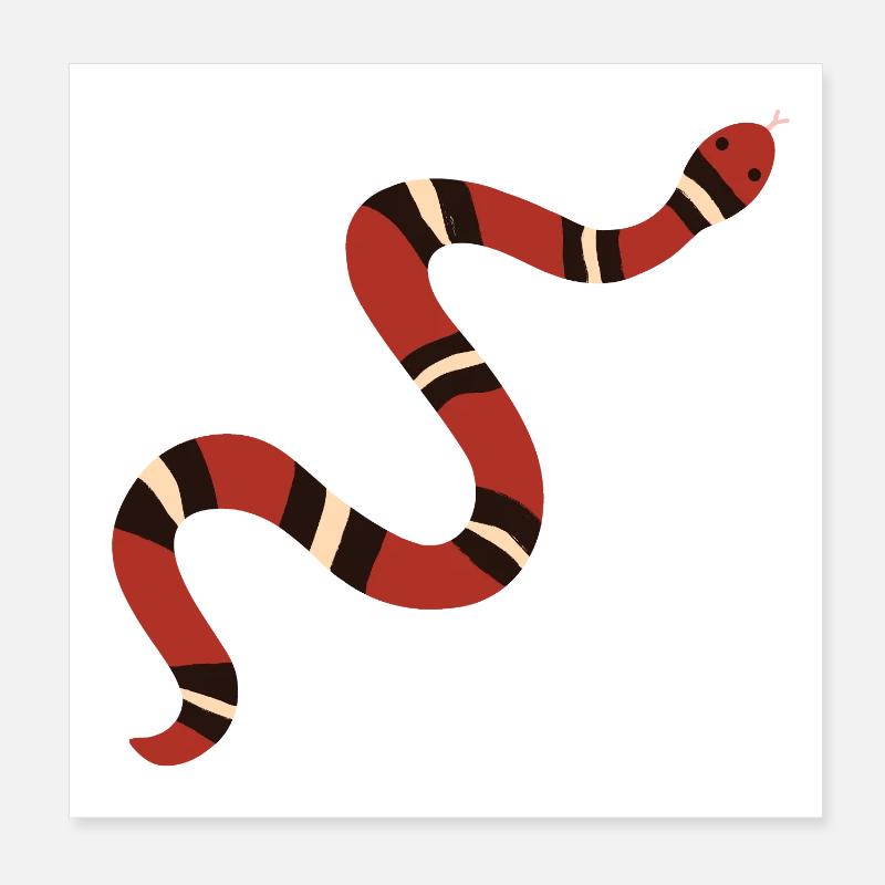 Rusty Kingsnake Illustration Poster 8" x 8" (20x20 cm)