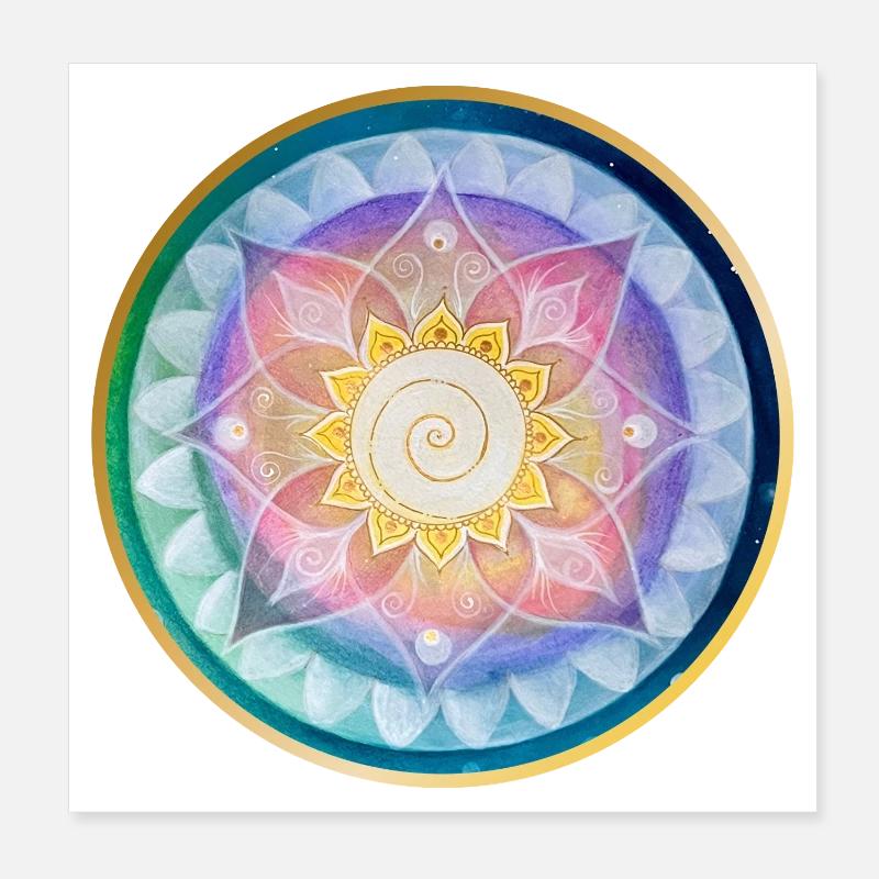 Conception harmonieuse de la méditation mandala Poster 20 x 20 cm