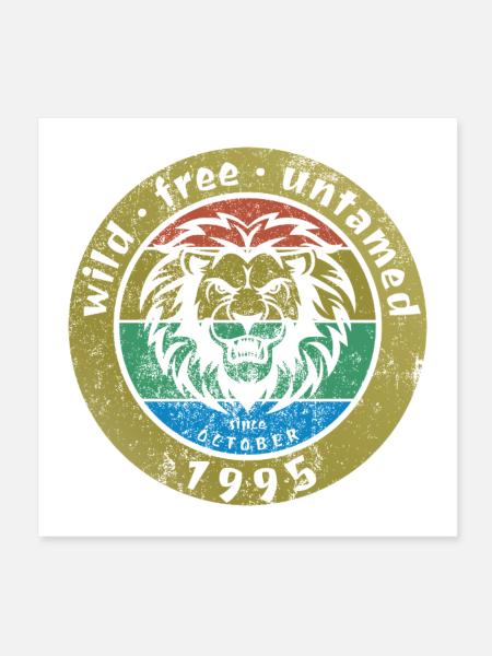 30. Geburtstag Wild, free & untamed since 10/1995 - Poster 8" x 8" (20x20 cm) - white - Front