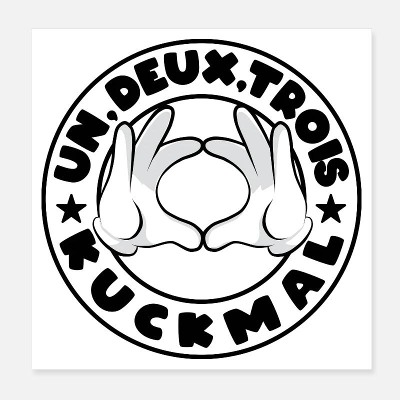 Eins, zwei, drei, kuckmal! Poster 20x20 cm