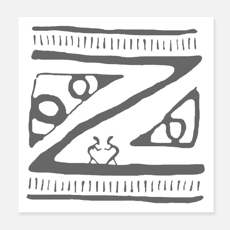 Abstract Geometric Maori Art Pattern Poster 8" x 8" (20x20 cm)