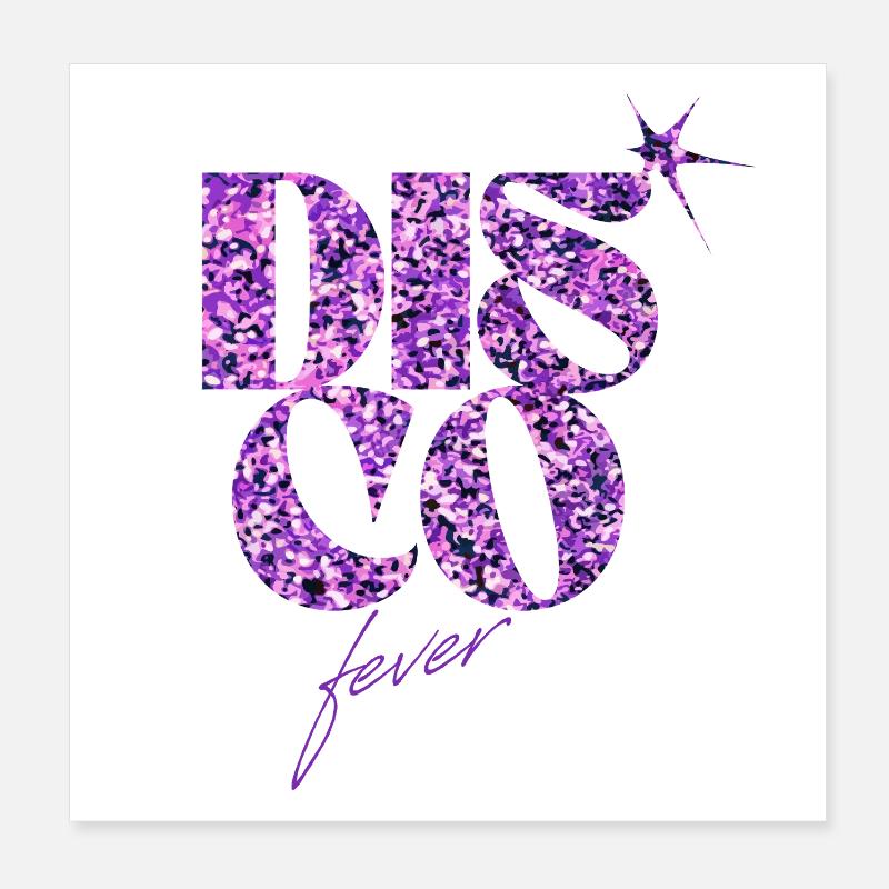 Glitzerndes Disco Love Emblem Poster 20x20 cm