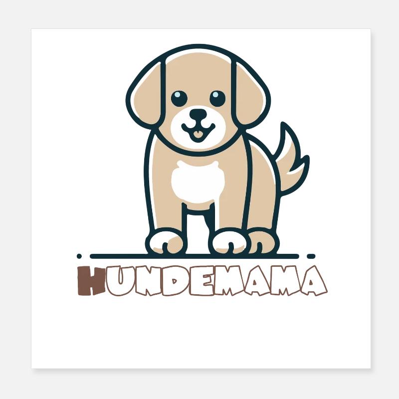 Conception de dessin animé à motif de chien mignon Poster 20 x 20 cm