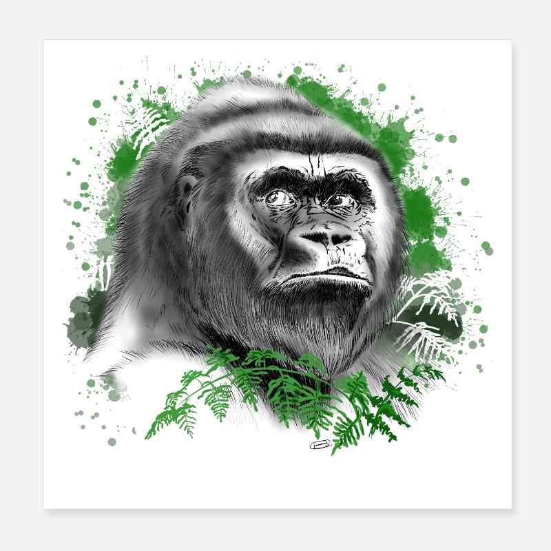 Gorilla Poster 8" x 8" (20x20 cm)
