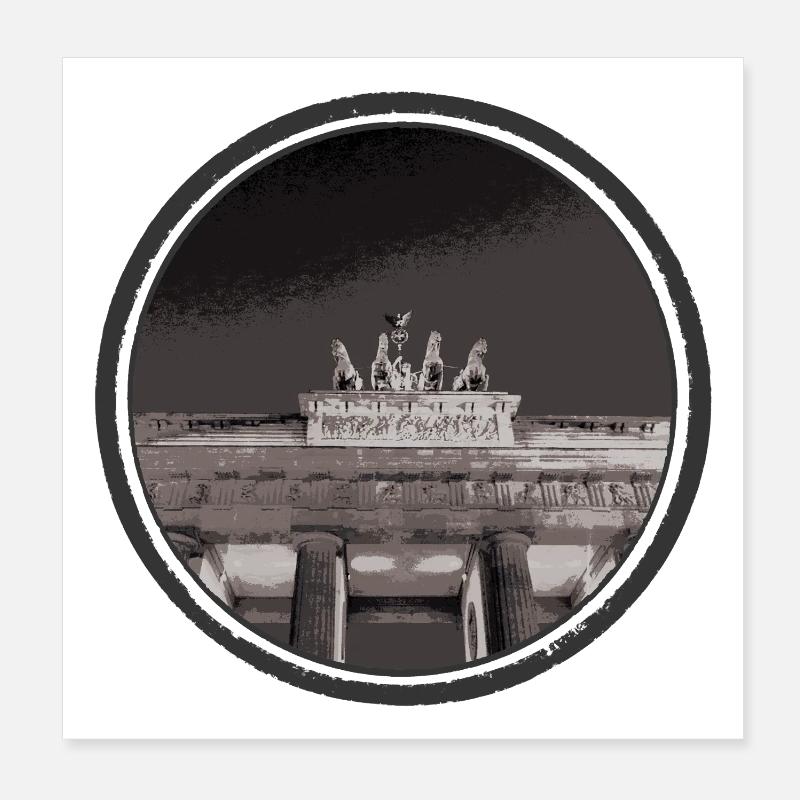 Evening Berlin Brandenburg Gate Poster 8" x 8" (20x20 cm)